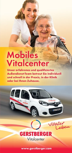 Bild eines Flyers über das mobile Vitalcenter